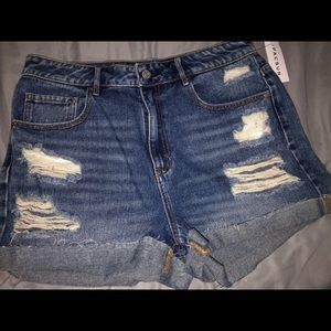 pacsun ripped bluebird mom shorts